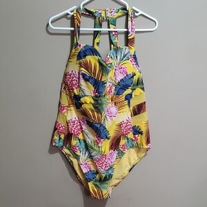 Shein Tropical Yellow Womens Swimwear 3xl